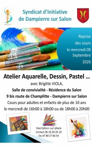 Atelier aquarelle, dessin, pastel...
