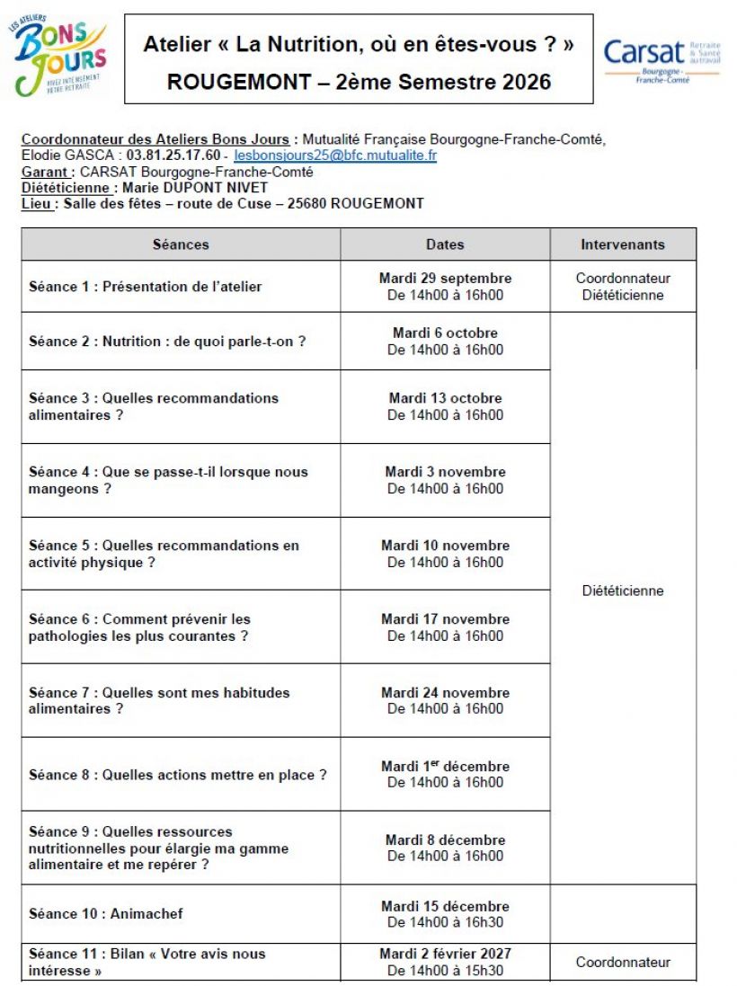 Ateliers "La Nutrition, où en êtes-vous ?"