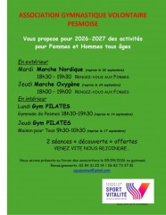 activités de l'association gymnastique volontaire pesmoise