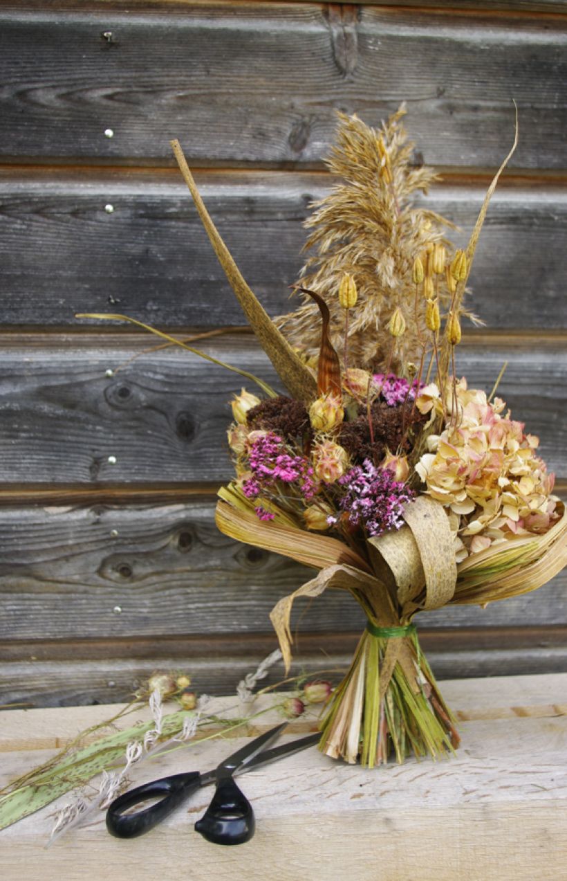 Confection d'un bouquet sec