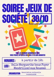 Soirée jeux de société