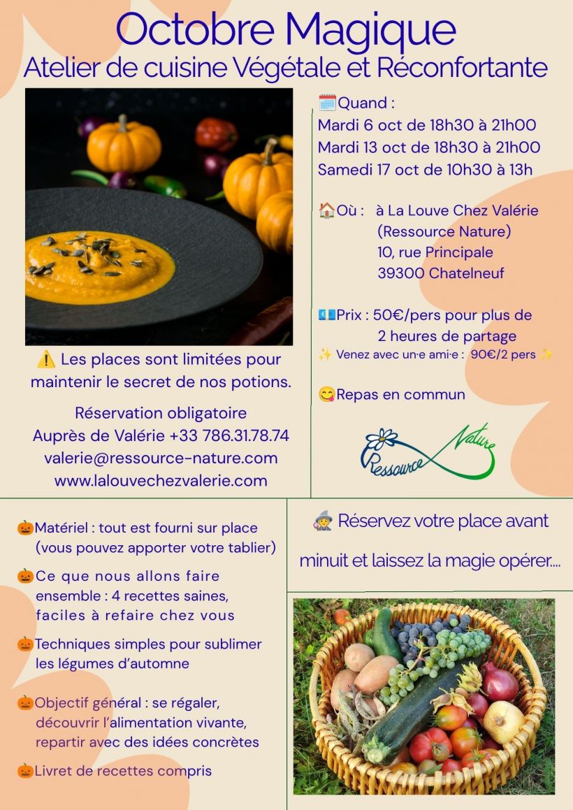 Octobre Magique - Atelier de cuisine végétale & réconfortante