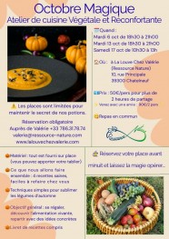 Octobre Magique - Atelier de cuisine végétale & réconfortante