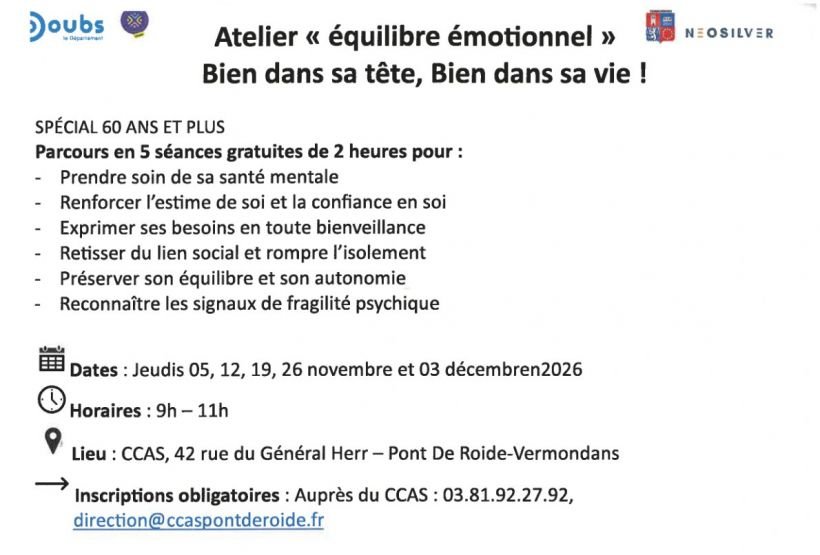 Ateliers seniors : équilibre émotionnel