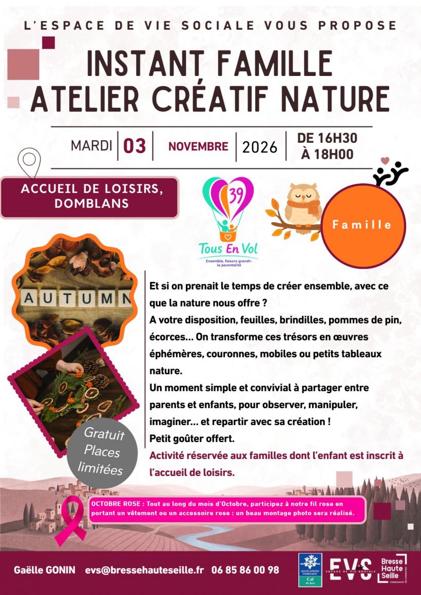 INSTANT FAMILLE - ATELIER CRÉATIF NATURE