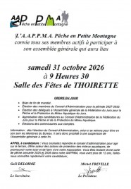 Assemblée Générale de l'AAPPMA Pêche en Petite Montagne