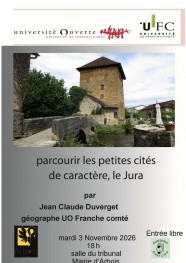 Conférence : Les petites cités de caractère du Jura