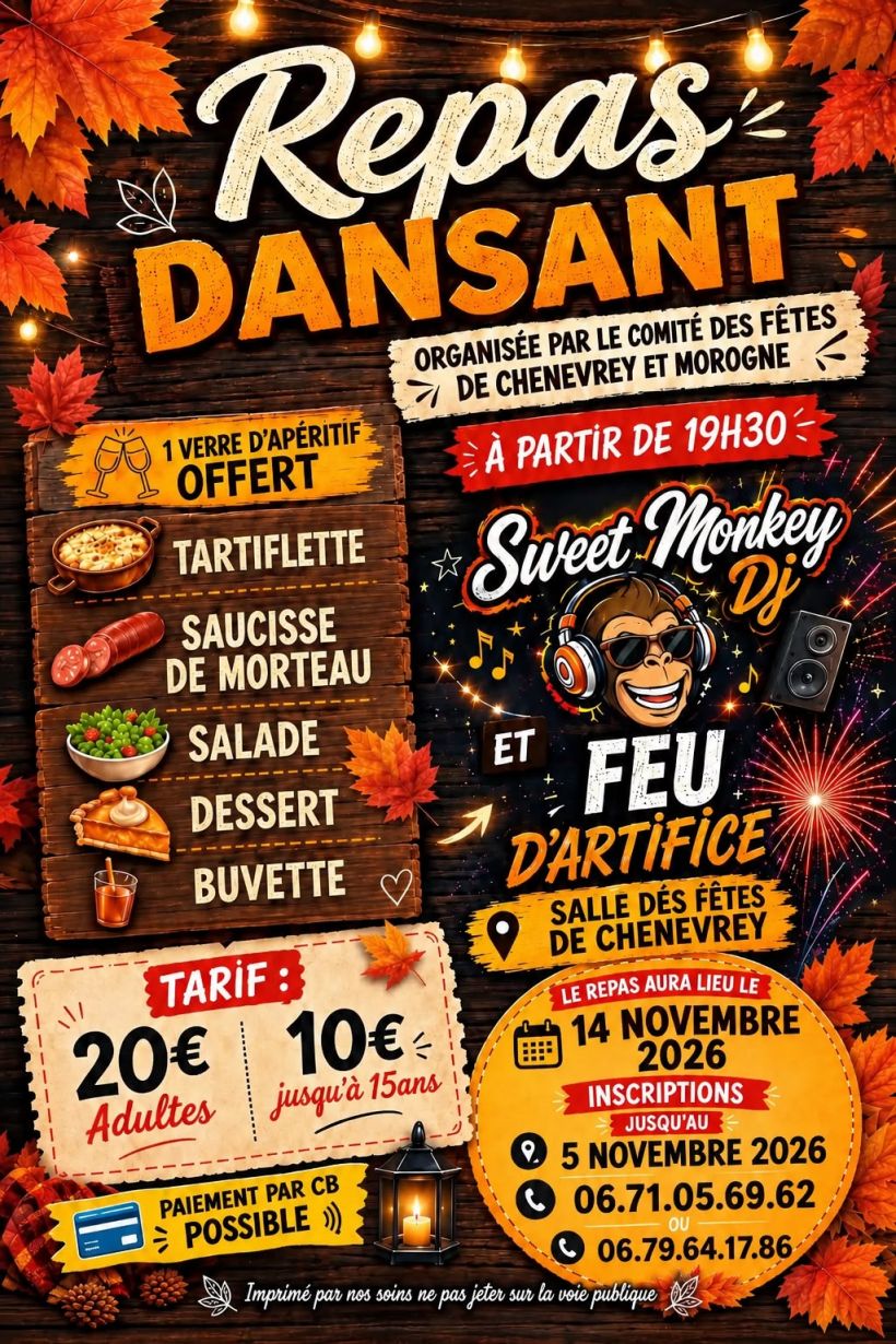 Repas dansant et feu d'artifice