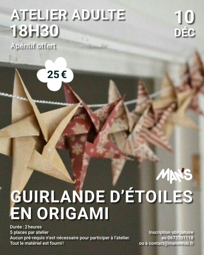 Atelier "Guirlande d'étoiles en origami"