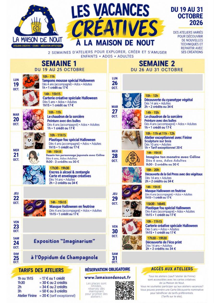 ateliers vacances créatives