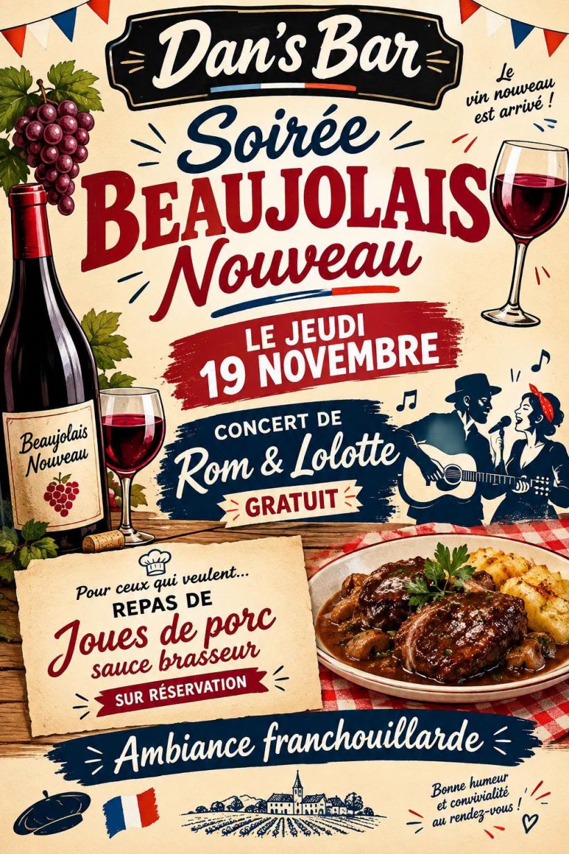 Soirée beaujolais nouveau et concert