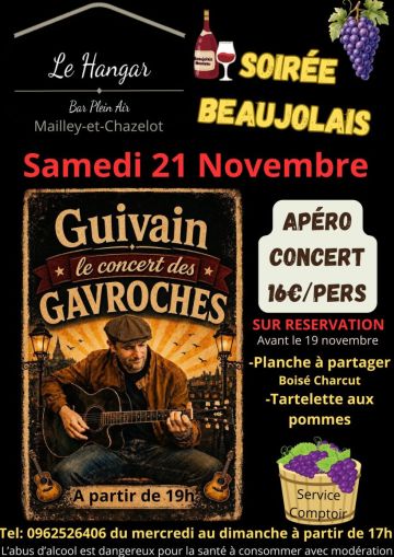 Soirée beaujolais avec apéro-concert