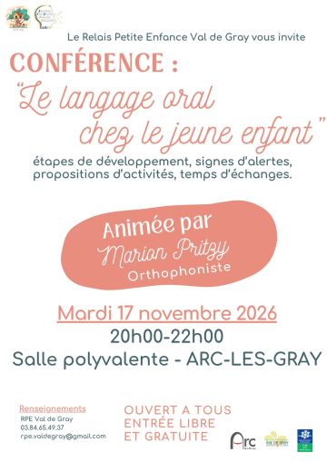 Conférence : le langage oral chez le jeune enfant